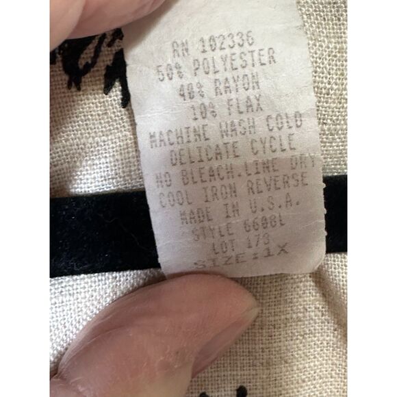 Cattrell Vintage Women's BOHO Safari Themed Plus Size Button Down Tunic Size 1X - Picture 4 of 4